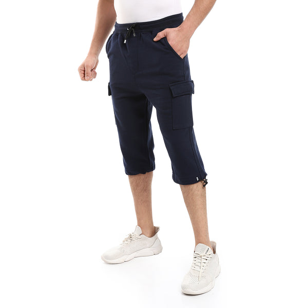 Slash Pockets Navy Blue  Baggy Pantacour