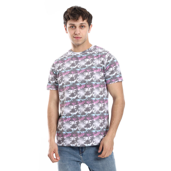Basic T-Shirt Round Neck Cotton Men Short Sleeve - MultiColor