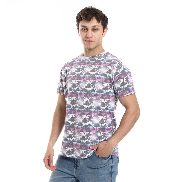 Basic T-Shirt Round Neck Cotton Men Short Sleeve - MultiColor