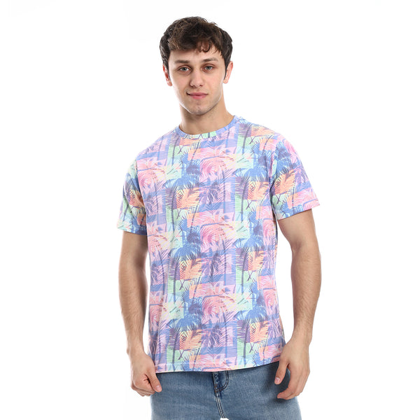 Cotton Round Neck -Short Sleeve T-Shirt - MultiColor