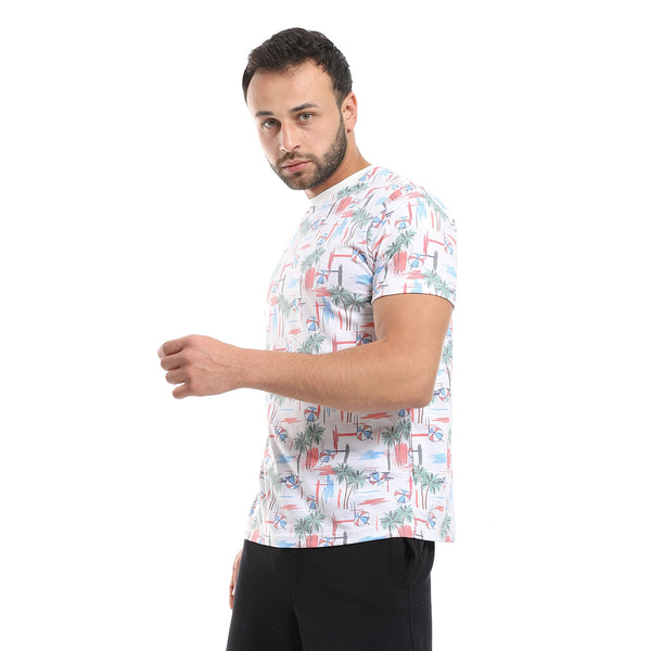 Cotton Round Neck -Short Sleeve T-Shirt - Printed