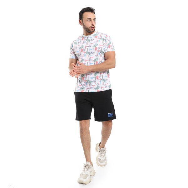 Cotton Round Neck -Short Sleeve T-Shirt - Printed
