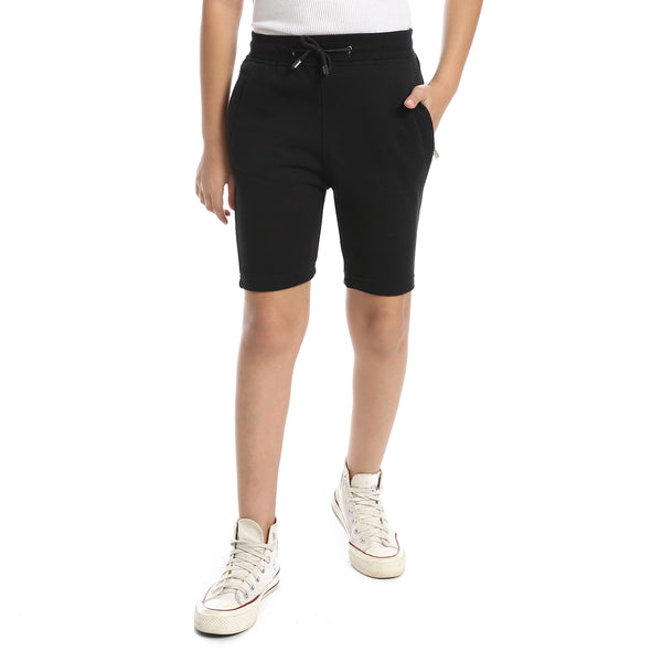 cotton-elastic-waist-comfy-short-black