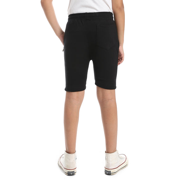 cotton-elastic-waist-comfy-short-black
