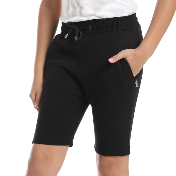 cotton-elastic-waist-comfy-short-black