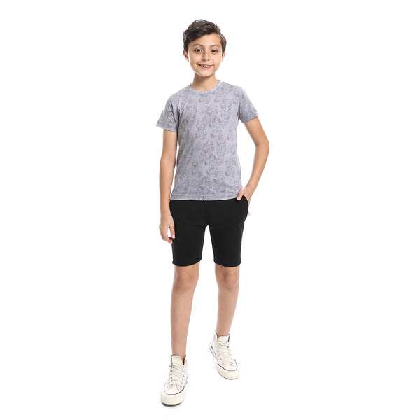 cotton-elastic-waist-comfy-short-black