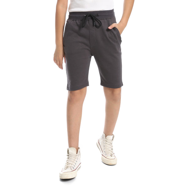 cotton-elastic-waist-comfy-short-dark-gray
