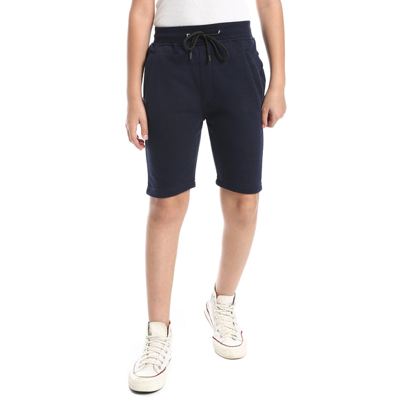 cotton-elastic-waist-comfy-short-navy-blue-1
