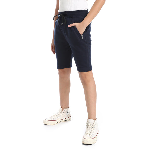 cotton-elastic-waist-comfy-short-navy-blue-1