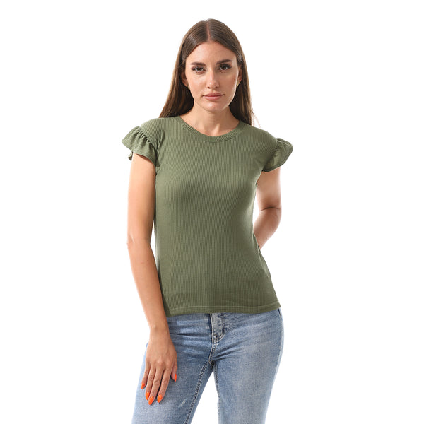 Derby sleevelees Fashionable Top Olive