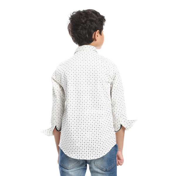 Boys Regular Fit  Casual Shirt - off white