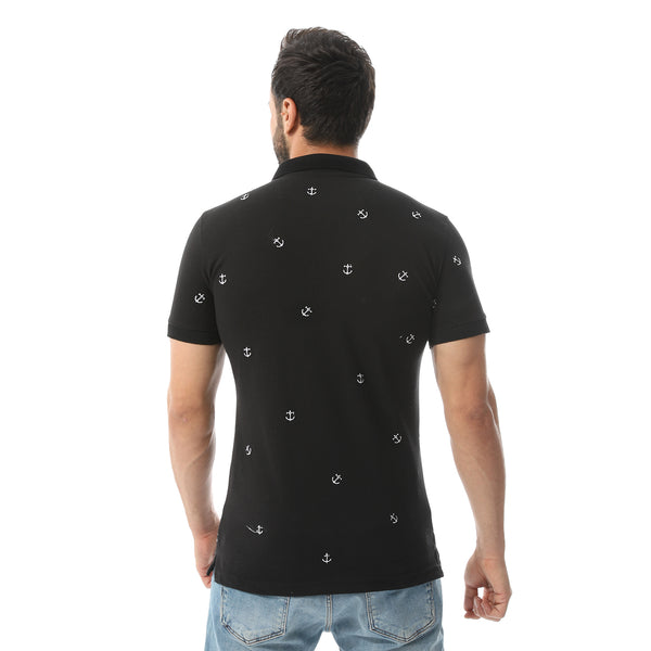 Embroidered Pattern Regular Fit Polo Shirt