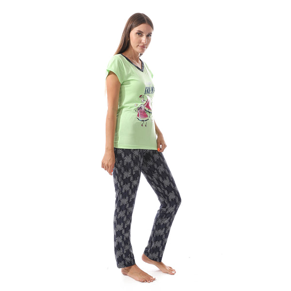 printed_top_navy_blue_pajama_set