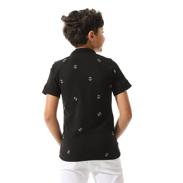 Turn Down Collar Boys Polo Shirt