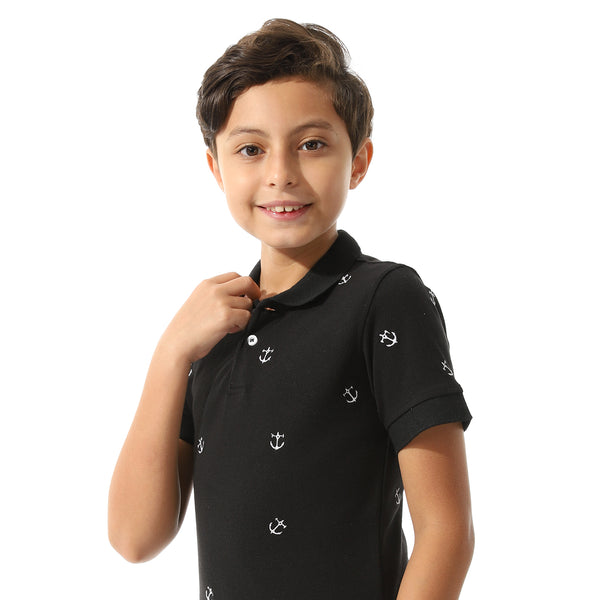 Turn Down Collar Boys Polo Shirt