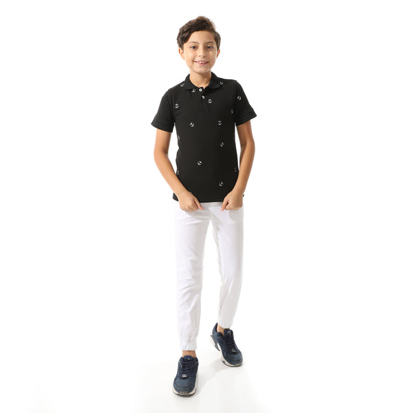 Turn Down Collar Boys Polo Shirt