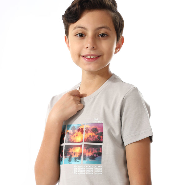Printed Round Neck T-Shirt For Boys