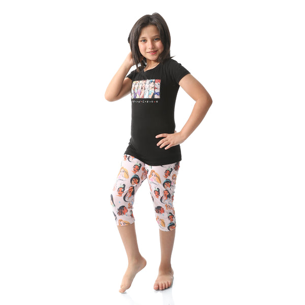 printed_princess_comfy_girls_pajama_set_black