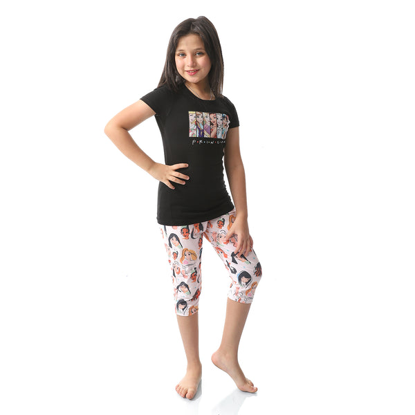 printed_princess_comfy_girls_pajama_set_black