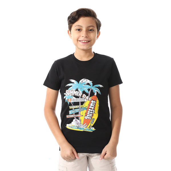 Basic Round Neck Short Sleeves T-Shirt For Boys