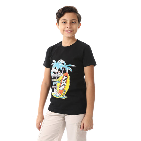 Basic Round Neck Short Sleeves T-Shirt For Boys