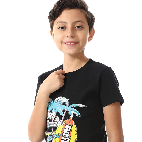 Basic Round Neck Short Sleeves T-Shirt For Boys