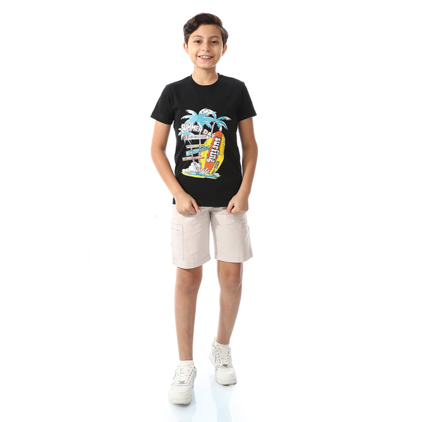 Basic Round Neck Short Sleeves T-Shirt For Boys