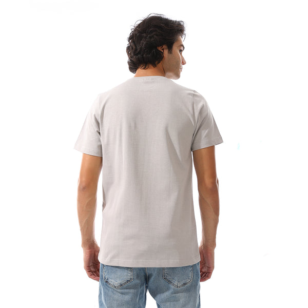 Coin Grey Printed Simple T-Shirt