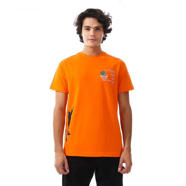 Tiger Orange Multi-Printed T-Shirt