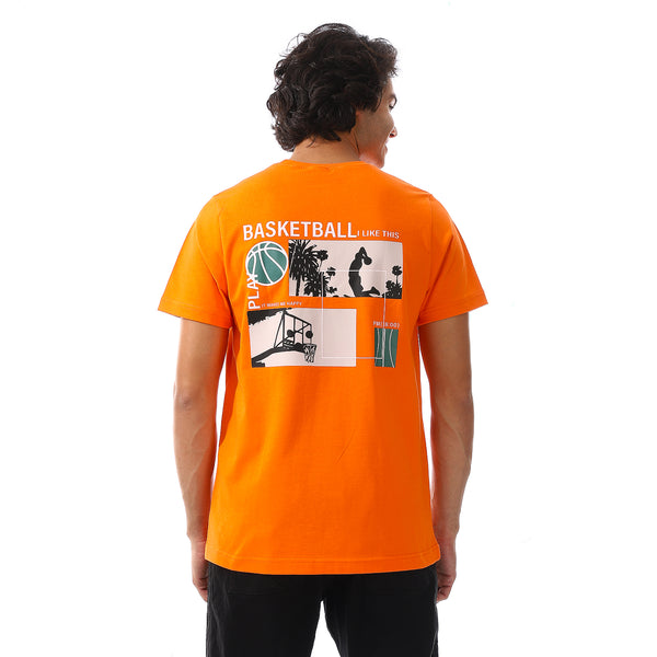 Tiger Orange Multi-Printed T-Shirt