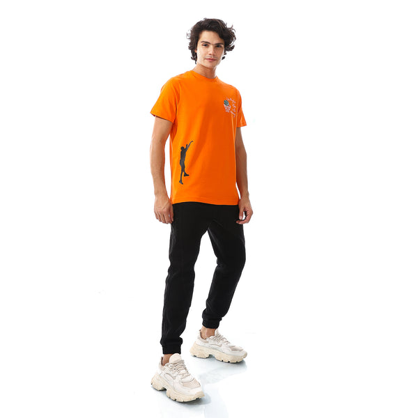 Tiger Orange Multi-Printed T-Shirt