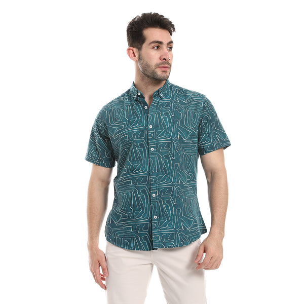 short_sleeves_printed_shirt_green_