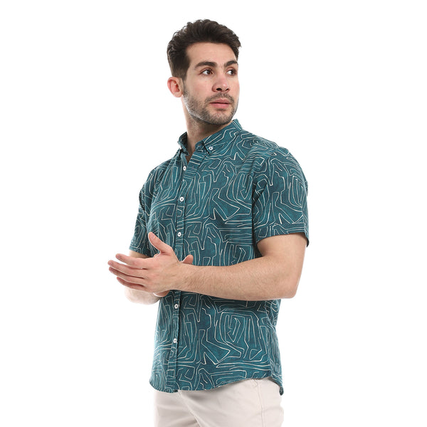 short_sleeves_printed_shirt_green_