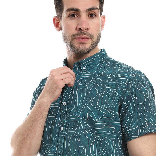 short_sleeves_printed_shirt_green_
