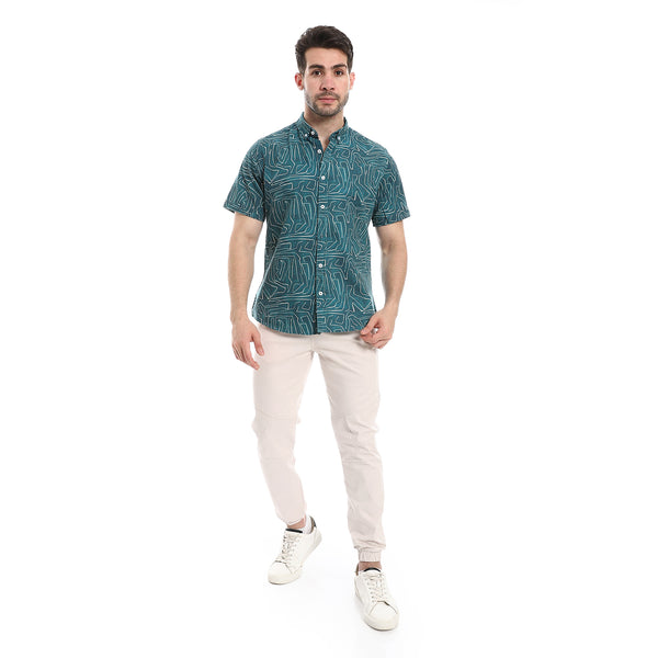 short_sleeves_printed_shirt_green_