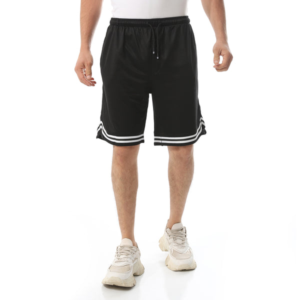 Elastic Waist With Drawstring Sports Shorts