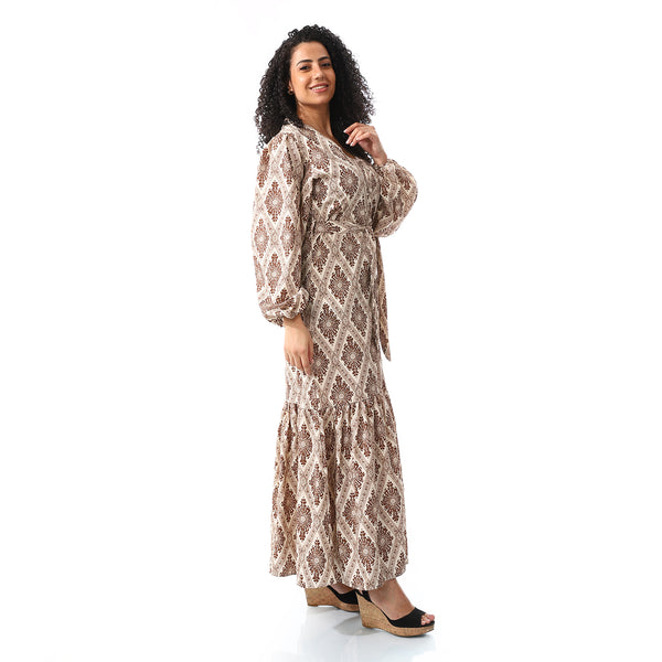 ankle_lengthe_floral_dress_brown