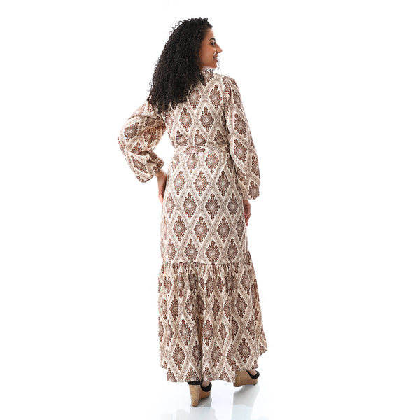 ankle_lengthe_floral_dress_brown