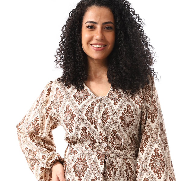 ankle_lengthe_floral_dress_brown