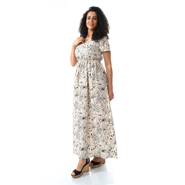 short_sleeeves_floral_dress_black