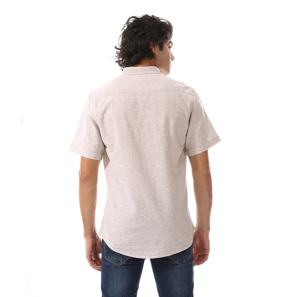 Solid Linen Short Sleeve Oxford Shirt