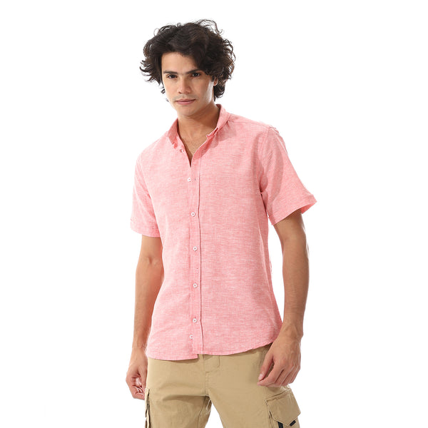 Solid Linen Short Sleeve Oxford Shirt