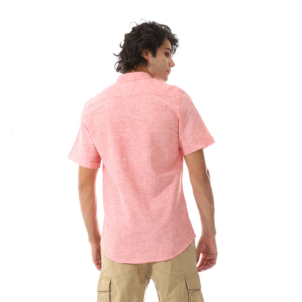 Solid Linen Short Sleeve Oxford Shirt