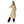 Turn Down Collar Plain Long Shirt - Beige