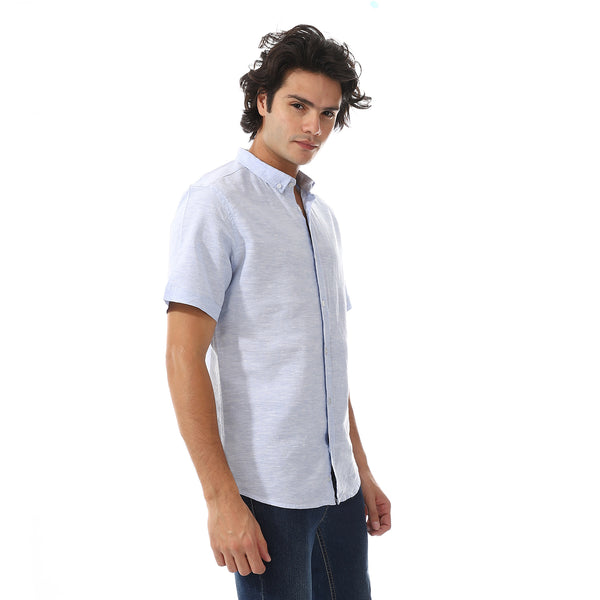 Solid Linen Short Sleeve Oxford Shirt