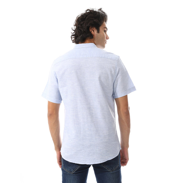 Solid Linen Short Sleeve Oxford Shirt