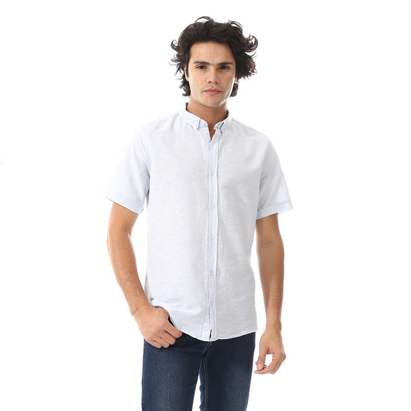 Solid Linen Short Sleeve Oxford Shirt