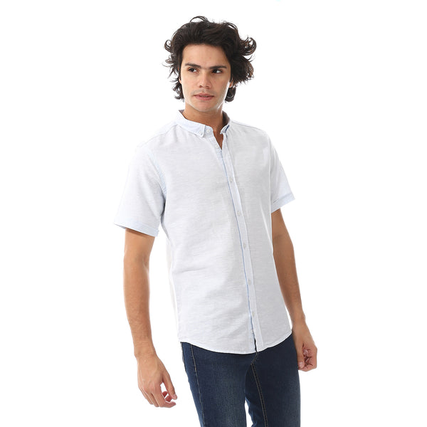 Solid Linen Short Sleeve Oxford Shirt