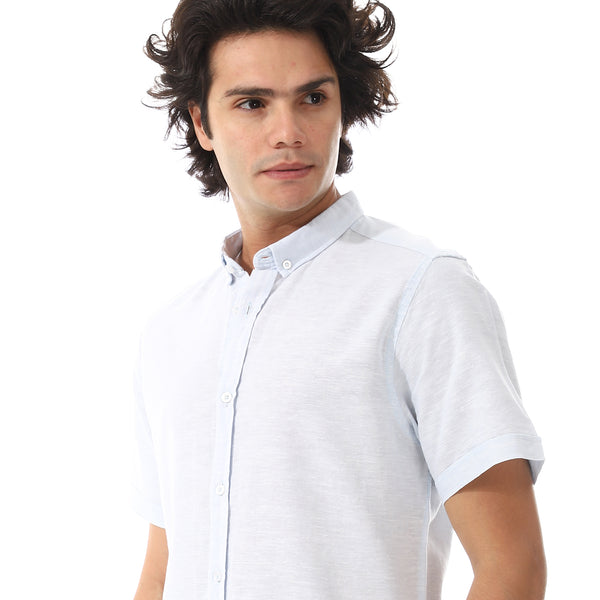 Solid Linen Short Sleeve Oxford Shirt