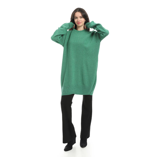 Green_Long_Sleeves_Crew_Neck_Oversize_Pullover-Green